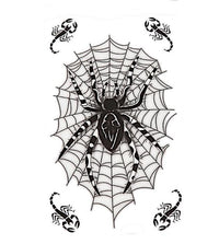 Cargar imagen en el visor de la galería, Klebetattoos Tattoo große Spinne im Netz Skorpione 1 Bogen 5 Motive
