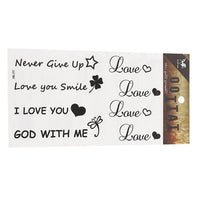 Cargar imagen en el visor de la galería, Klebetattoos Tattoo Love Herzen Sprüche Never give Up 1 Bogen 8 Motive
