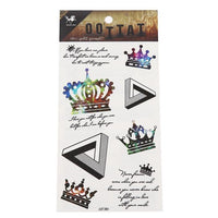 Cargar imagen en el visor de la galería, Klebetattoos Tattoo Kronen bunt All Sprüche Liebe Dreiecke 1 Bogen 8 Motive
