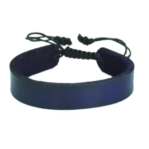 Lederarmband, Blau gefärbt, schlicht, 1,2cm breit, ca.19-22cm lang