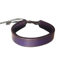 Load image into Gallery viewer, Lederarmband Leder Armband dunkel lila Unisex Schmuck Freundschaftsarmband Herren Damen
