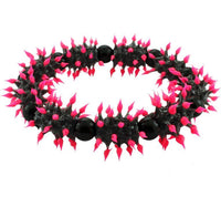 Load image into Gallery viewer, Stachel Silikonarmbänder schwarz Spitzen pink Armbänder Armband Silikon Silikonarmband Schmuck
