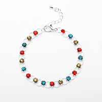 Load image into Gallery viewer, Glitzer Zirkonia Armband bunt Ringchen Brass Silber verstellbar Damen Armbänder
