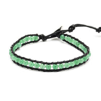 Load image into Gallery viewer, Lederarmbänder Achat gefärbt Perlen durchscheinend Armband Leder verstellbar unisex
