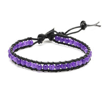 Load image into Gallery viewer, Lederarmbänder Achat gefärbt Perlen durchscheinend Armband Leder verstellbar unisex
