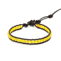 Load image into Gallery viewer, Lederarmbänder Achat gefärbt Perlen durchscheinend Armband Leder verstellbar unisex
