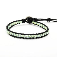 Load image into Gallery viewer, Glitzer Lederarmbänder Glaskristall Perlen facettiert bunt Armband Leder verstellbar unisex
