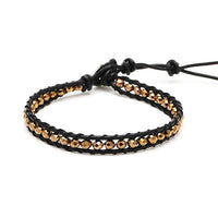 Load image into Gallery viewer, Glitzer Lederarmbänder Glaskristall Perlen facettiert bunt Armband Leder verstellbar unisex
