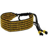 Cargar imagen en el visor de la galería, Messing Armband golden fünfreihig Baumwolle nickelfrei verstellbar Tribal antik Freundschaftsarmband
