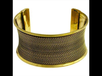 Cargar imagen en el visor de la galería, Messing Brass Armreif golden Seile 36 mm oxidiert nickelfrei verstellbar antik Tribal Schmuck
