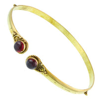 Load image into Gallery viewer, Brass Oberarmreif Punkte gold Granat rund Seil Spiralbogen nickelfrei verstellbar Tribal Armreif
