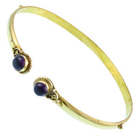Load image into Gallery viewer, Brass Oberarmreif Punkte gold Amethyst rund Seil Spiralbogen nickelfrei verstellbar Tribal Armreif
