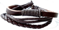 Load image into Gallery viewer, Lederarmband geflochten braun dreierlei verstellbar Armband Leder breit unisex nickelfrei
