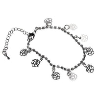 Load image into Gallery viewer, Glitzer Brass Armband Rosen Zirkonia weiß facettiert silbern 17-23 cm verstellbar
