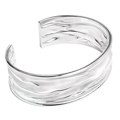 Silberarmreif Muster weiß oxidert glänzend 925er Sterling Silber Armreif Unisex Schmuck
