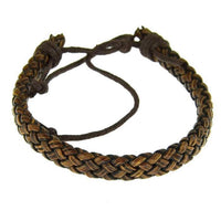 Load image into Gallery viewer, Leder Armband Schnur rund glatt geflochten verstellbar

