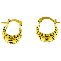 Load image into Gallery viewer, Ohrringe Bögen Dreiecke Punkterand Creolen Messing antik golden Tribal nickelfrei Piercing Schmuck
