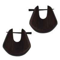 Load image into Gallery viewer, Pin Creolen Holz rund tränenförmig Horn-Pin verschiedene Hölzer 23 mm unisex
