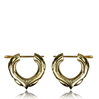 Load image into Gallery viewer, Pin Creolen Messing Brass antik golden verziert handgefertigt Ohrringe
