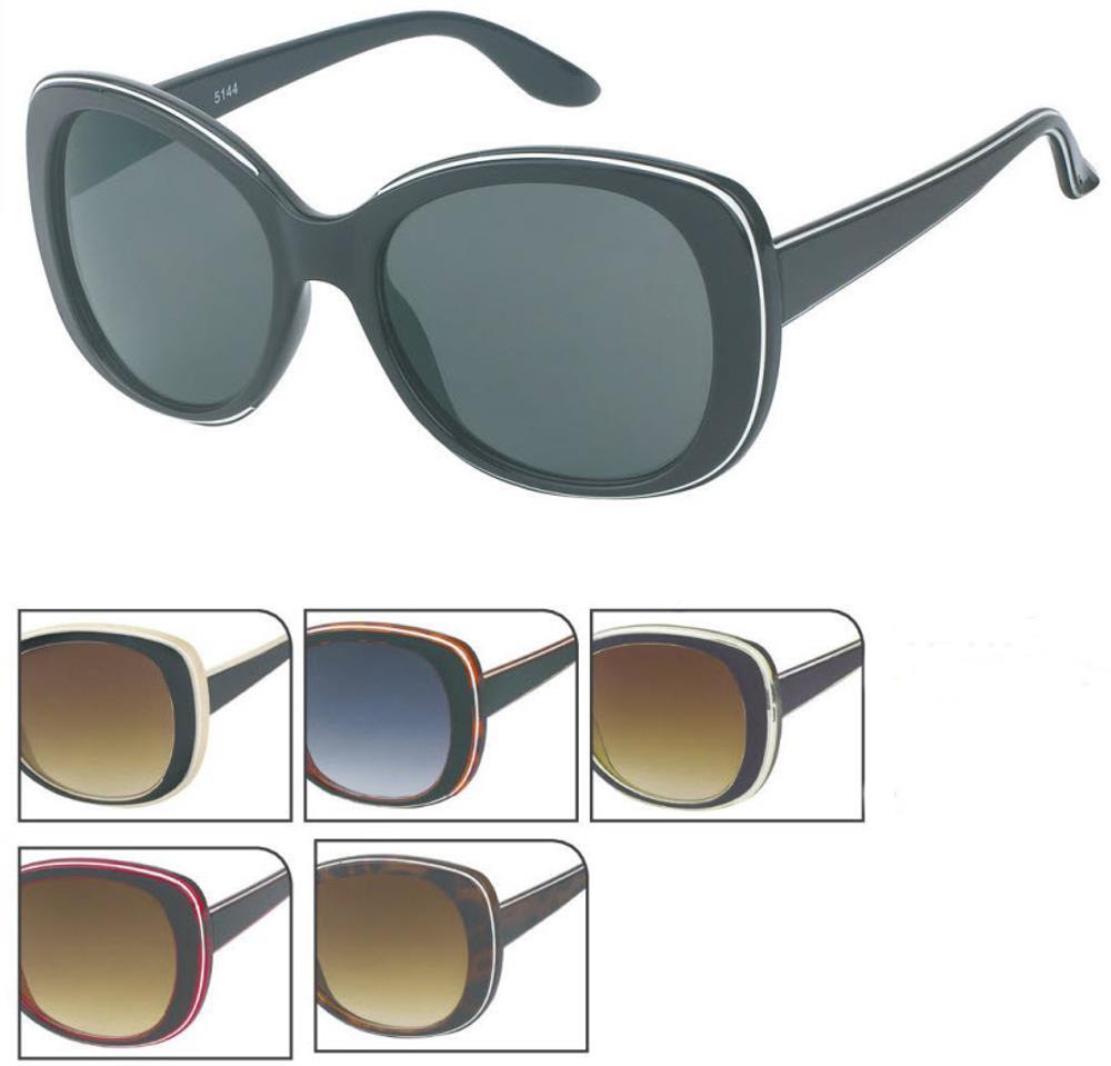 Sonnenbrille Schmetterling Damen 400 UV getönt weißer Rand groß