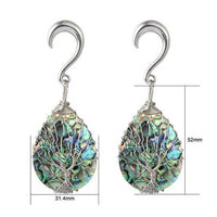 Load image into Gallery viewer, Ohrgewicht Piercing Hook Edelstahl Paua silber Baum
