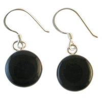 Cargar imagen en el visor de la galería, 12 mm Ø Ohrringe aus Onyx, Schwarz, rund, 925er Sterlingsilber-Bügel

