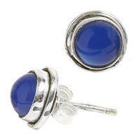 Load image into Gallery viewer, Silberohrstecker Chalcedon 9 mm Ohrringe Ohrstecker Damen Ohrring Stecker 925er Sterling Silber
