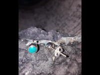 Load image into Gallery viewer, Silberohrstecker rund Türkis Ohrringe Ohrstecker Damen Ohrring Stecker 925er Sterling Silber
