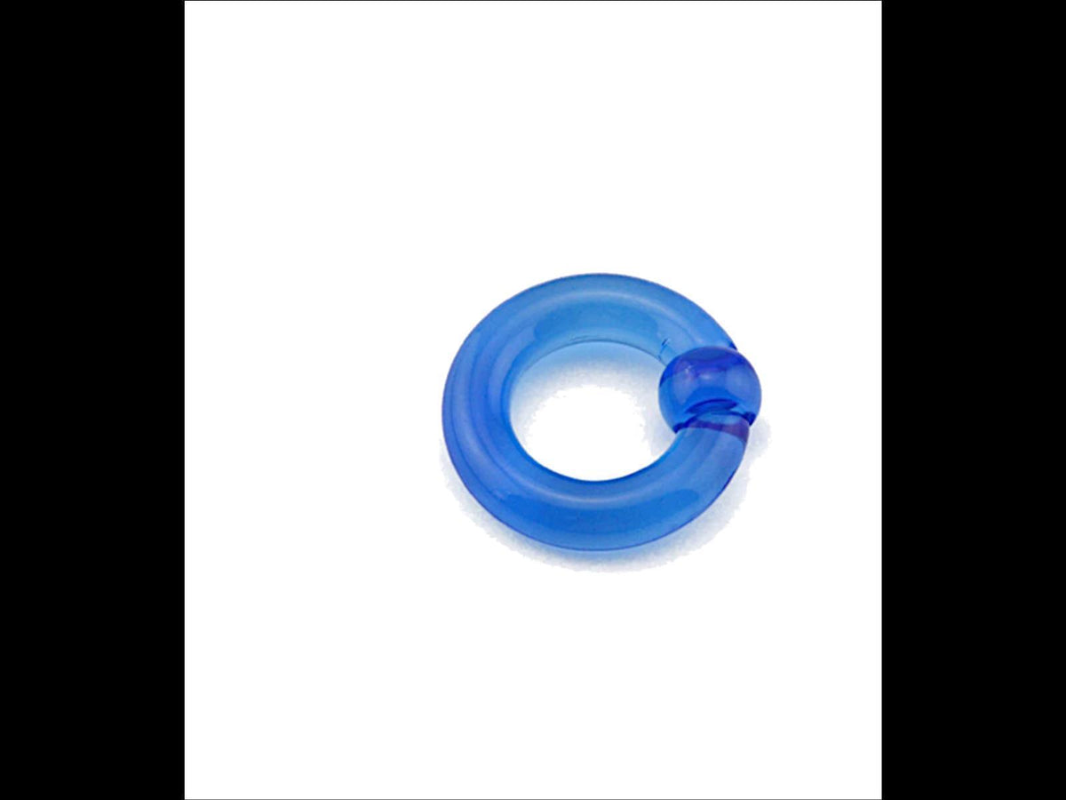 Ball Closure Piercing Klemmkugel Ring blau Acryl