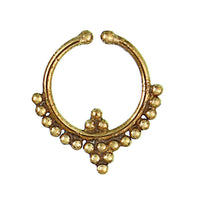Cargar imagen en el visor de la galería, Septum Fake Piercing Nasenringe Punkte Spitzen Messing goldfarben nickelfrei antik Ohrring
