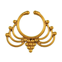 Cargar imagen en el visor de la galería, Septum Fake Piercing Nasenringe Traube Bögen Messing golden nickelfrei antik
