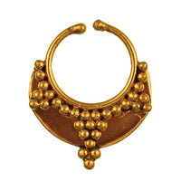 Load image into Gallery viewer, Septum Fake Piercing Nasenringe Sichel Spitzen Messing golden nickelfrei antik

