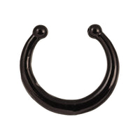 Cargar imagen en el visor de la galería, Fake Septum Piercing schwarz Ring schlicht Kugeln Edelstahl Hufeisen
