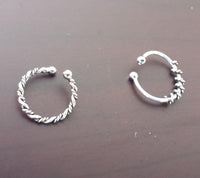 Load image into Gallery viewer, Fake Septum Piercing Nasenring Silber filigran 0.8mm
