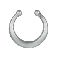 Cargar imagen en el visor de la galería, Fake Septum Piercing silbern Ring schlicht Kugeln Edelstahl Hufeisen

