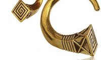 Load image into Gallery viewer, Lobe Piercing Messing antik gold Steam Punk Skull 12mm Plug Ohr Mayan Hook 4mm
