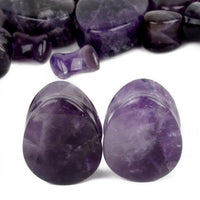 Load image into Gallery viewer, Amethyst Stein Flesh Plug Träne double flared lila
