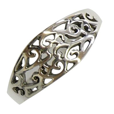 Silberring filigran Ellipse Ornamente Ring 925er Sterling Silber Damen Schmuck Silberringe