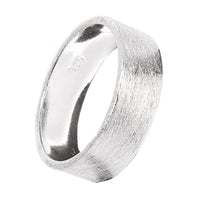Cargar imagen en el visor de la galería, Bandring gerade 7mm breit gebürstet 925 Sterling Silber
