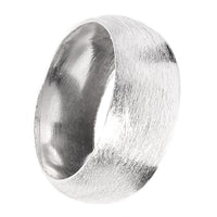 Cargar imagen en el visor de la galería, Bandring konvex gewölbt 9mm breit gebürstet 925 Sterling Silber
