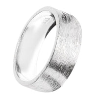 Cargar imagen en el visor de la galería, Bandring gerade 9mm breit gebürstet 925 Sterling Silber
