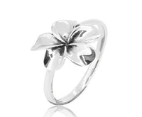 Cargar imagen en el visor de la galería, Silberring Lilie glänzend 925 Sterling Silber Ringe schmal
