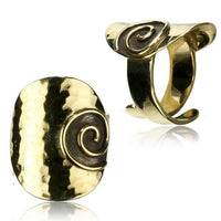 Cargar imagen en el visor de la galería, Ringe verstellbar Messing überlappend antik golden breit oder schmal
