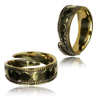 Load image into Gallery viewer, Brass Ringe verstellbar überlappend antik golden verziert breit oder schmal
