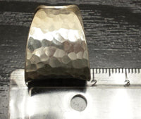 Cargar imagen en el visor de la galería, Silberring offen verstellbar breit 18mm gehämmert Ringe 925 Sterling Silber Ring
