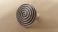 Load image into Gallery viewer, Silberring Aufsatz Platte Strudel 925er Sterling Silber Silberschmuck Damen Ringe
