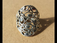 Load image into Gallery viewer, Silberring filigran Kreise Punkte Ring 925er Sterling Silber Damen Schmuck Ringe
