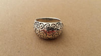 Load image into Gallery viewer, Silberring Hörnchen Kreise Muster Ring 925er Sterling Silber Damen Designer Schmuck
