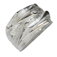 Load image into Gallery viewer, Silberring massiv hell oxidiert gerollt Einkerbungen 925er Sterling Silber Damen Ringe
