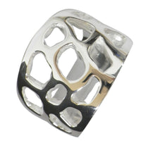 Load image into Gallery viewer, Silberring filigran Lochmuster offen Ring 925er Sterling Silber Damen Schmuck Ringe
